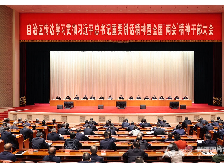 自治区传达学习贯彻习近平总书记重要讲话精神暨全国两会精神干部大会召开